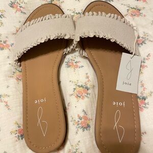 Joie linen ruffle slip on sandals 9.5
